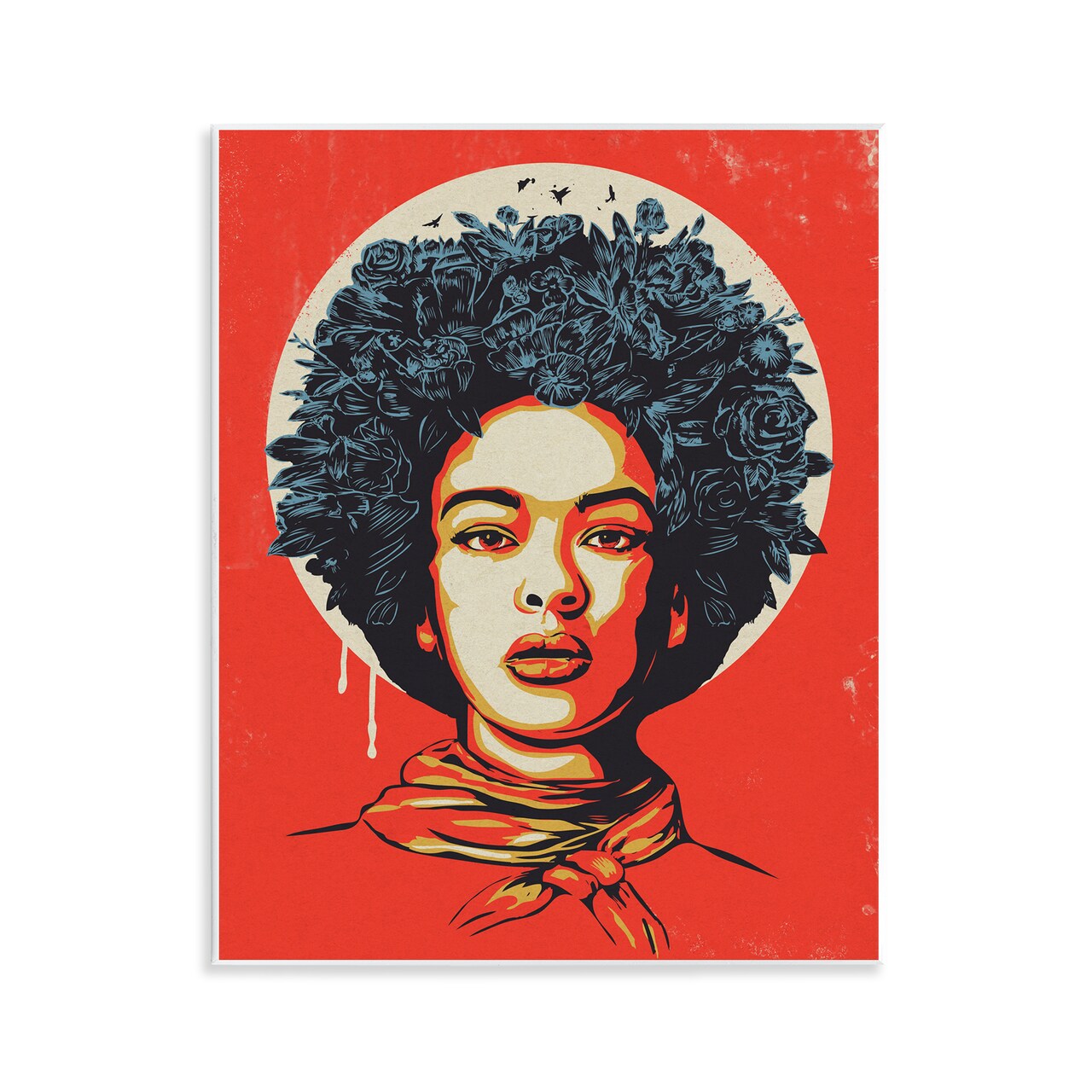 Stupell Industries Vibrant Portrait of Woman Wall Plaque Design by Balazs Solti